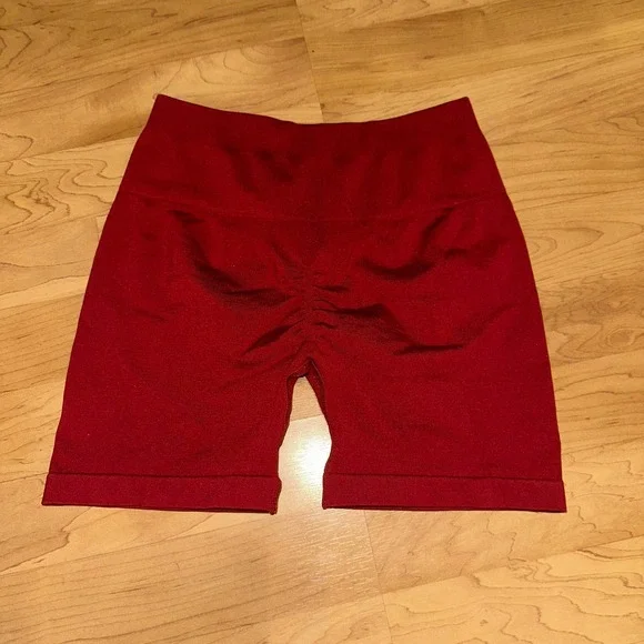 Gymreapers Athletic Shorts Womens Small Red Skull Logo Fitness Gym Workout - Picture 3 of 8